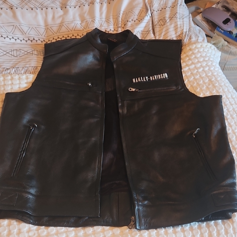 Harley-Davidson Black Leather Riding Vest